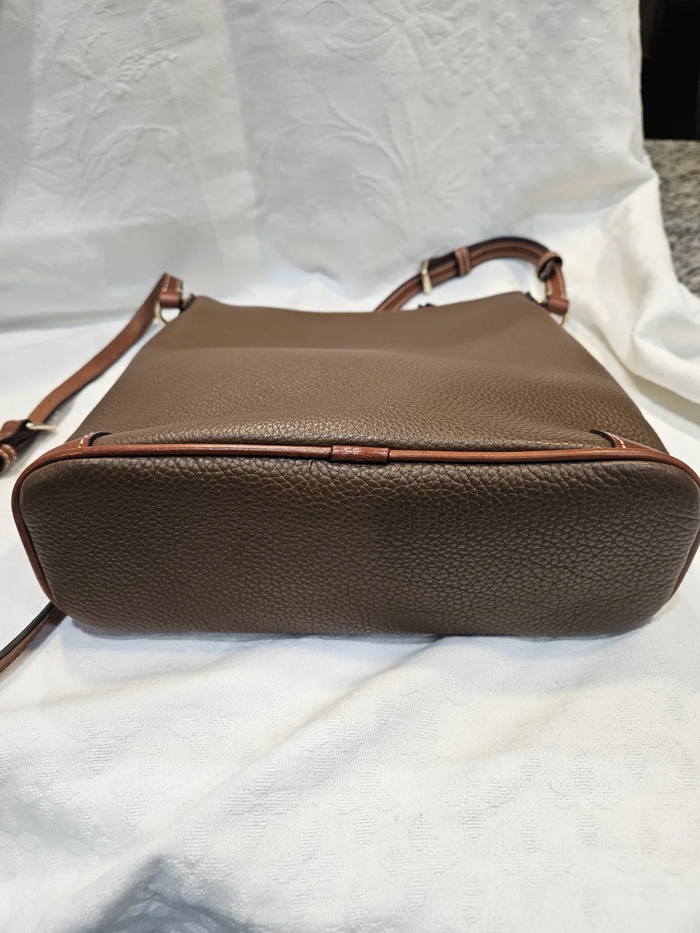 Dooney & Bourke Brown Pebble Leather Crossbody Bag